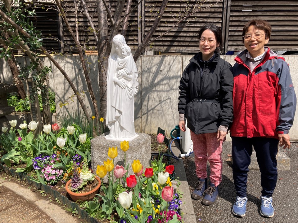 今日はグループホームのみなさんがお散歩され、<br>家族会の方と一緒にお写真を撮りました。<br>眩しいほどのきれいさです。<br>みなさんお花と春の気持ちの良さを満喫していました。<br>